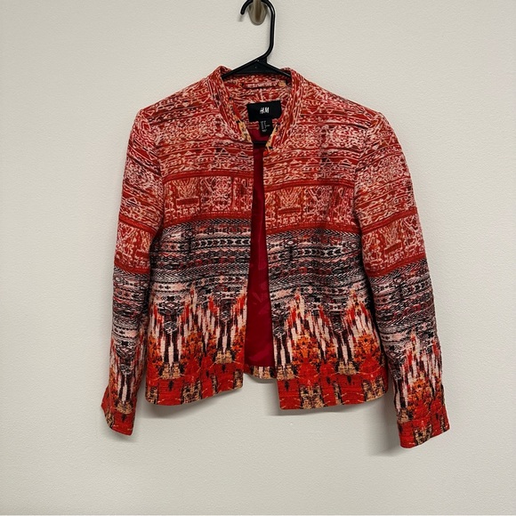 H&M Red Retro Western Blazer | Multicolor | Medium - Picture 2 of 5
